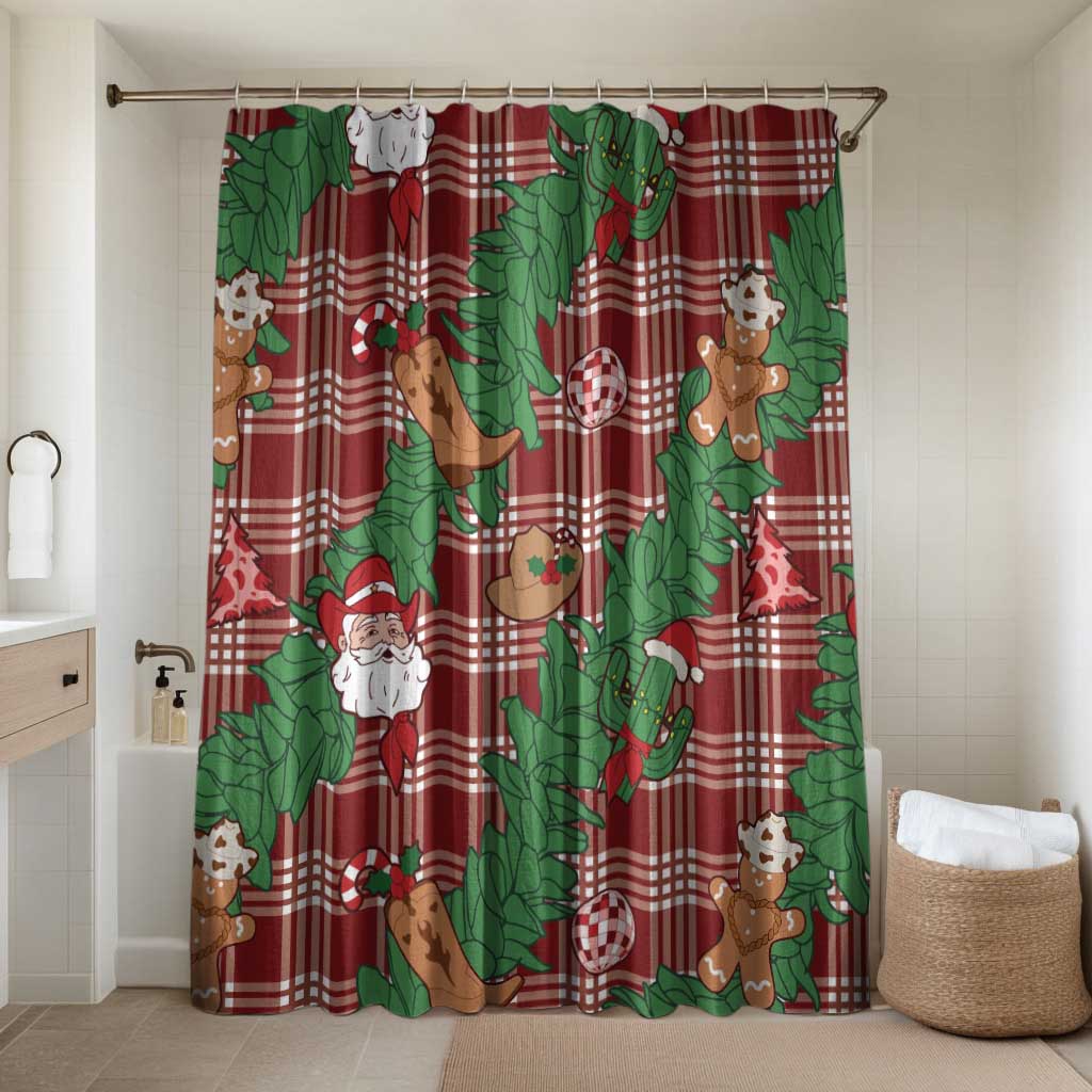 Red Palaka Hawaii Cowboy Christmas Bathroom Set Paniolo Mix Maile Lei - Polynesian Pride