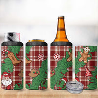 Red Palaka Hawaii Cowboy Christmas 4 in 1 Can Cooler Tumbler Paniolo Mix Maile Lei - Polynesian Pride