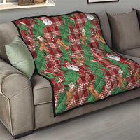 Red Palaka Hawaii Cowboy Christmas Quilt Paniolo Mix Maile Lei - Polynesian Pride