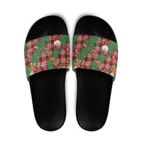 Red Palaka Hawaii Cowboy Christmas Slide Sandals Paniolo Mix Maile Lei LT7 Red - Polynesian Pride