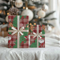 Red Palaka Hawaii Cowboy Christmas Wrapping Paper Paniolo Mix Maile Lei LT7 - Polynesian Pride