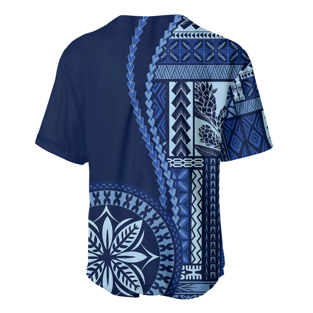 Samoa Siapo Motif Baseball Jersey Classic Style - Bue Ver LT7 - Polynesian Pride