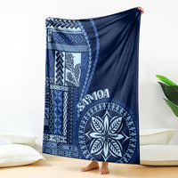 Samoa Siapo Motif Blanket Classic Style - Bue Ver LT7 Blue - Polynesian Pride