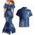 Samoa Siapo Motif Couples Matching Mermaid Dress and Hawaiian Shirt Classic Style - Bue Ver LT7 - Polynesian Pride