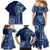 Samoa Siapo Motif Family Matching Mermaid Dress and Hawaiian Shirt Classic Style - Bue Ver LT7 - Polynesian Pride