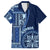 Samoa Siapo Motif Family Matching Off Shoulder Short Dress and Hawaiian Shirt Classic Style - Bue Ver LT7 Dad's Shirt - Short Sleeve Blue - Polynesian Pride