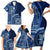 Samoa Siapo Motif Family Matching Short Sleeve Bodycon Dress and Hawaiian Shirt Classic Style - Bue Ver LT7 - Polynesian Pride