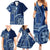 Samoa Siapo Motif Family Matching Summer Maxi Dress and Hawaiian Shirt Classic Style - Bue Ver LT7 - Polynesian Pride