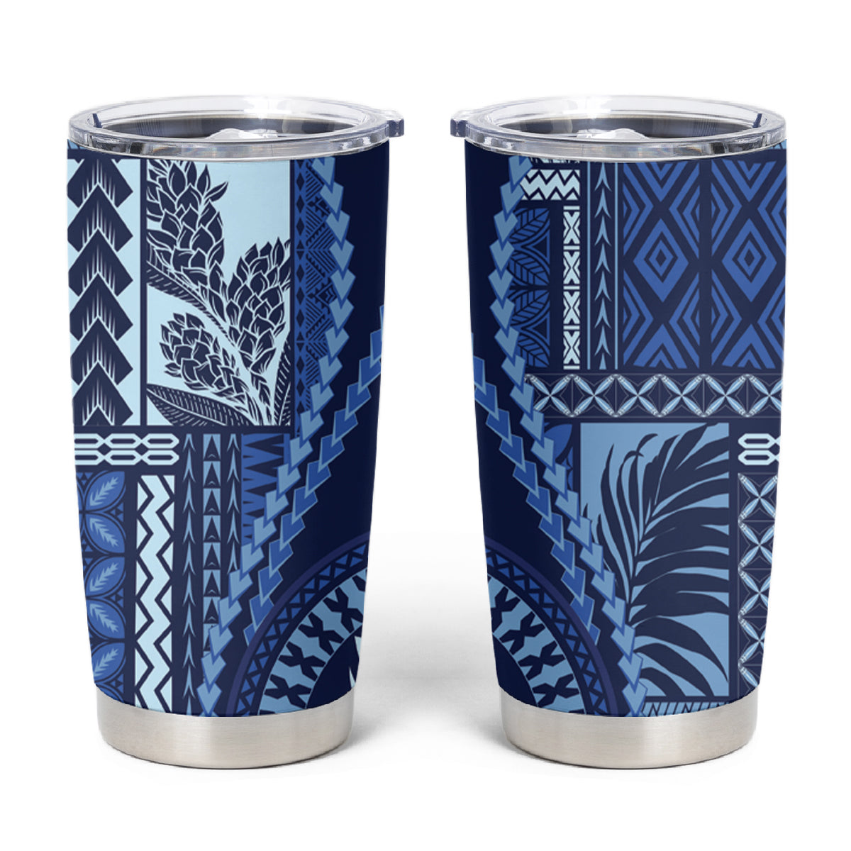 Samoa Siapo Motif Tumbler Cup Classic Style - Blue Ver