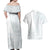 Samoa White Sunday Couples Matching Off Shoulder Maxi Dress and Hawaiian Shirt Classic Siapo Style LT7 - Polynesian Pride