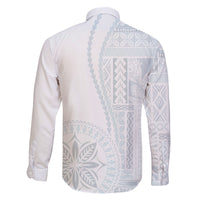 Samoa White Sunday Family Matching Long Sleeve Bodycon Dress and Hawaiian Shirt Classic Siapo Style LT7 - Polynesian Pride
