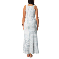Samoa White Sunday Family Matching Tank Maxi Dress and Hawaiian Shirt Classic Siapo Style LT7 - Polynesian Pride