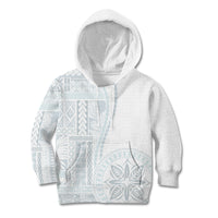 Samoa White Sunday Kid Hoodie Classic Siapo Style LT7 Hoodie White - Polynesian Pride