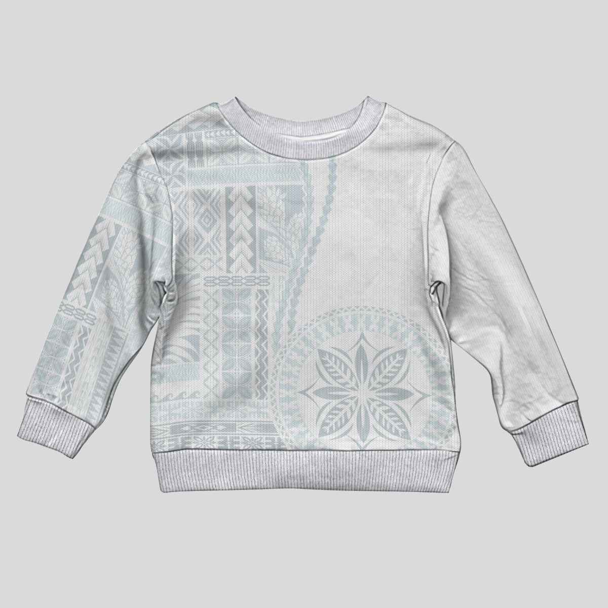 Samoa White Sunday Kid Ugly Christmas Sweater Classic Siapo Style LT7 Kid White - Polynesian Pride