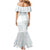 Samoa White Sunday Mermaid Dress Classic Siapo Style LT7 - Polynesian Pride