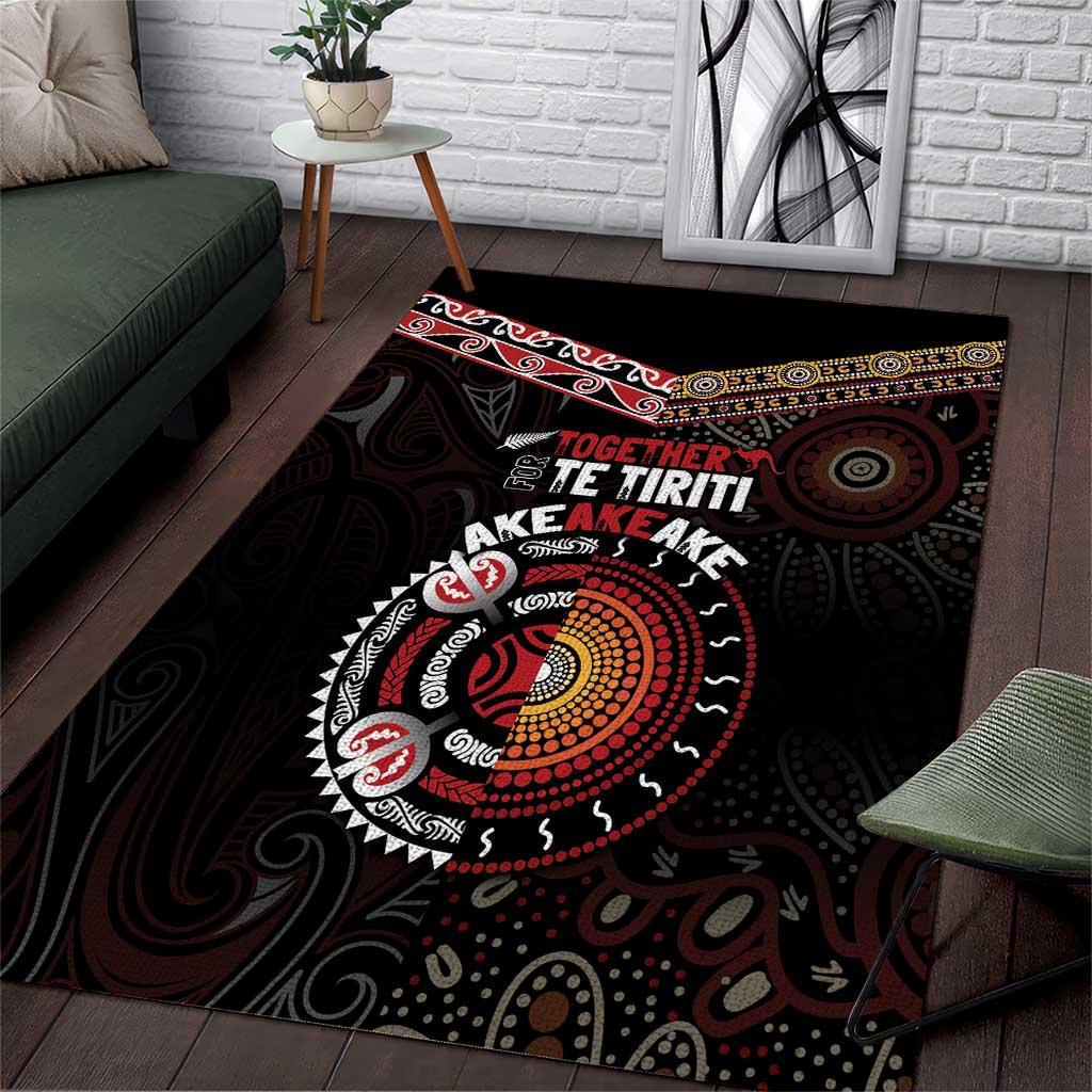 Aotearoa and Australia Indigenous Area Rug Stand Together For Te Tiriti