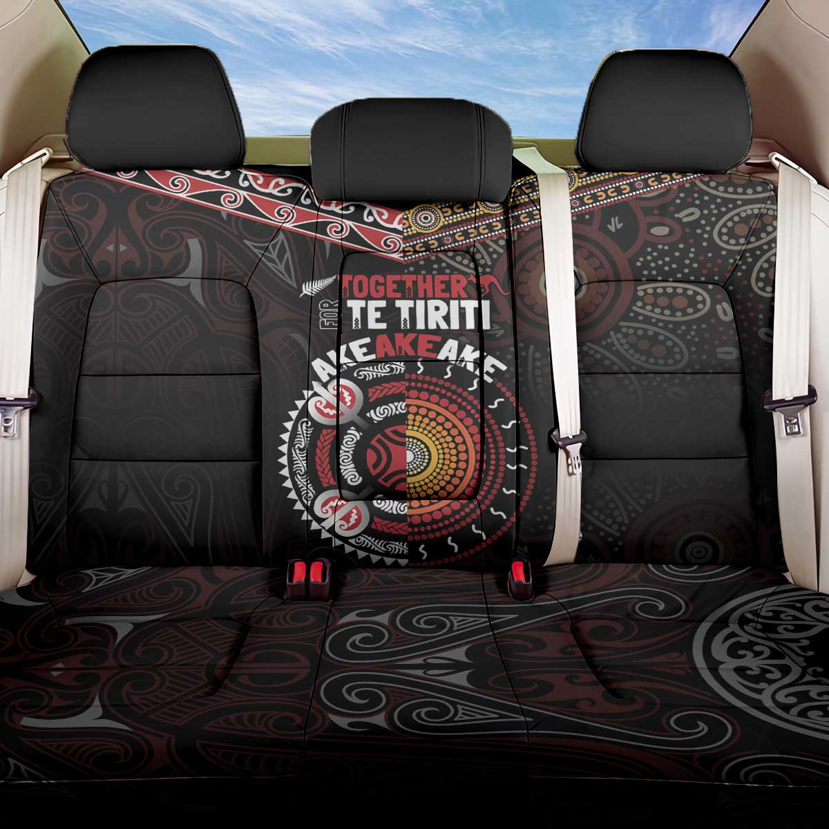 Aotearoa and Australia Indigenous Back Car Seat Cover Stand Together For Te Tiriti