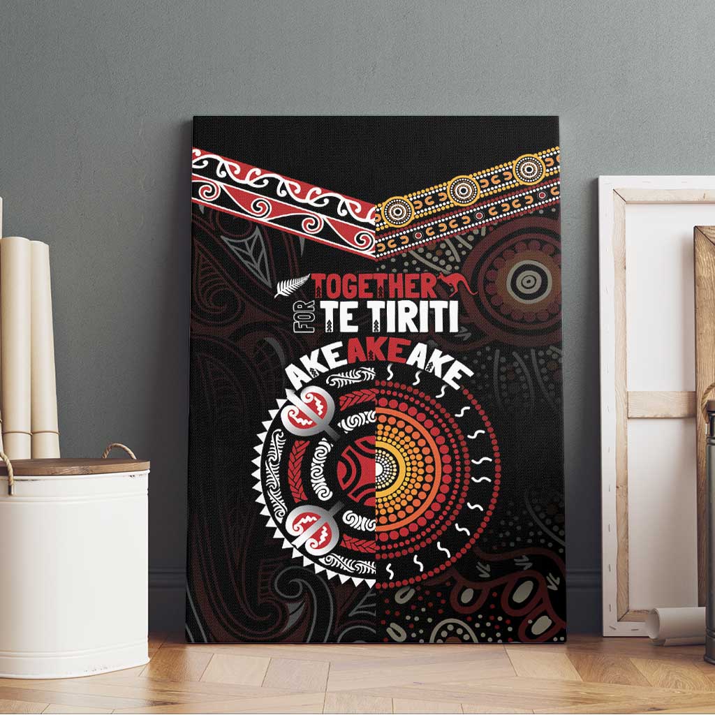 Aotearoa and Australia Indigenous Canvas Wall Art Stand Together For Te Tiriti LT7 - Polynesian Pride