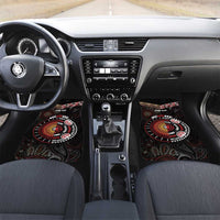 Aotearoa and Australia Indigenous Car Mats Stand Together For Te Tiriti LT7 Set 2pcs - Front Black - Polynesian Pride