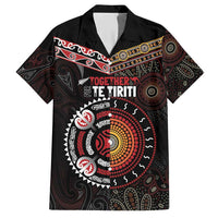 Aotearoa and Australia Indigenous Hawaiian Shirt Stand Together For Te Tiriti LT7 Black - Polynesian Pride