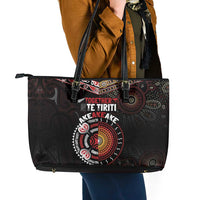 Aotearoa and Australia Indigenous Leather Tote Bag Stand Together For Te Tiriti LT7 - Polynesian Pride