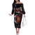 Aotearoa and Australia Indigenous Off The Shoulder Long Sleeve Dress Stand Together For Te Tiriti