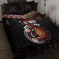 Aotearoa and Australia Indigenous Quilt Bed Set Stand Together For Te Tiriti LT7 Black - Polynesian Pride