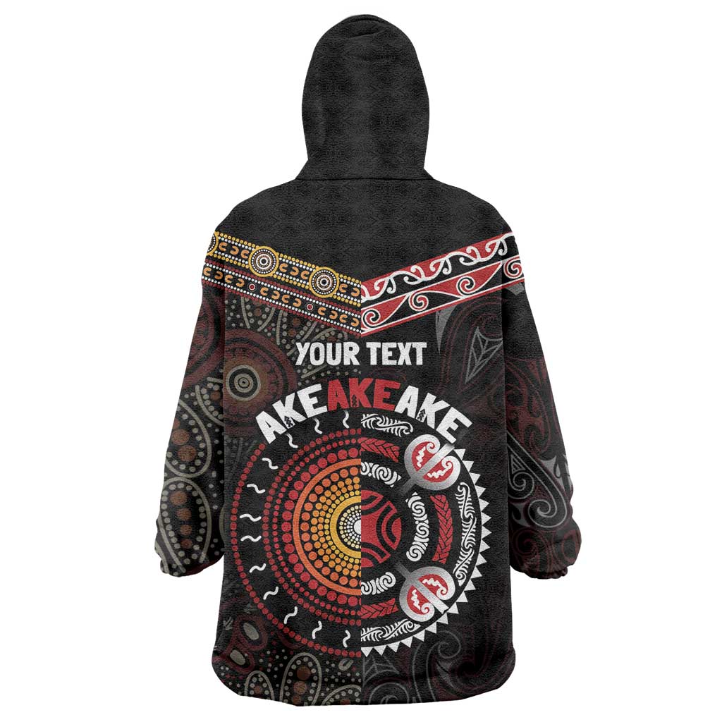 Aotearoa and Australia Indigenous Wearable Blanket Hoodie Stand Together For Te Tiriti LT7 - Polynesian Pride