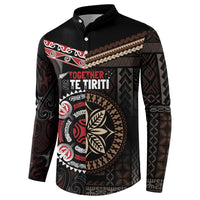 Aotearoa and Samoa Together For Te Tiriti Button Sweatshirt Kowhaiwhai Mix Siapo