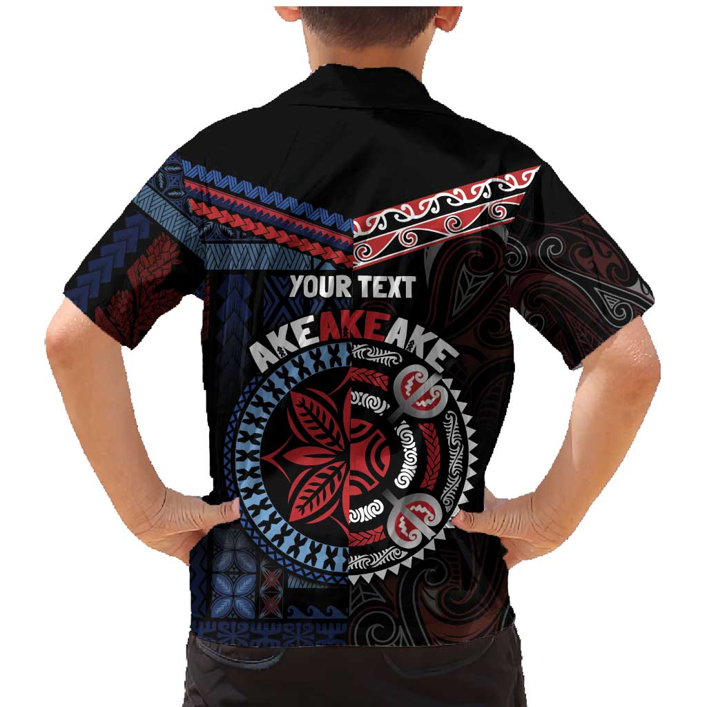 Aotearoa and Samoa Together For Te Tiriti Family Matching Mermaid Dress and Hawaiian Shirt Kowhaiwhai Mix Siapo - Flag Color