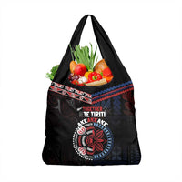 Aotearoa and Samoa Together For Te Tiriti Grocery Bag Kowhaiwhai Mix Siapo - Flag Color