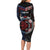 Aotearoa and Samoa Together For Te Tiriti Long Sleeve Bodycon Dress Kowhaiwhai Mix Siapo - Flag Color