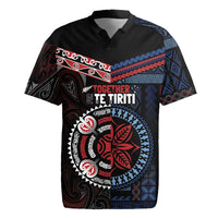 Aotearoa and Samoa Together For Te Tiriti Rugby Jersey Kowhaiwhai Mix Siapo - Flag Color