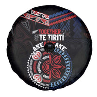 Aotearoa and Samoa Together For Te Tiriti Spare Tire Cover Kowhaiwhai Mix Siapo - Flag Color
