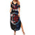 Aotearoa and Samoa Together For Te Tiriti Summer Maxi Dress Kowhaiwhai Mix Siapo - Flag Color