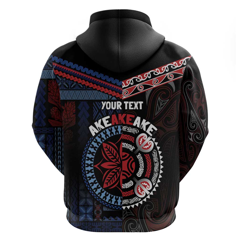 Aotearoa and Samoa Together For Te Tiriti Zip Hoodie Kowhaiwhai Mix Siapo - Flag Color