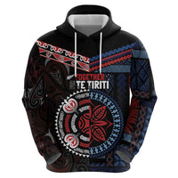 Aotearoa and Samoa Together For Te Tiriti Zip Hoodie Kowhaiwhai Mix Siapo - Flag Color