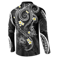Polynesia Tribal Button Sweatshirt Tentacles Plumeria LT7 - Polynesian Pride
