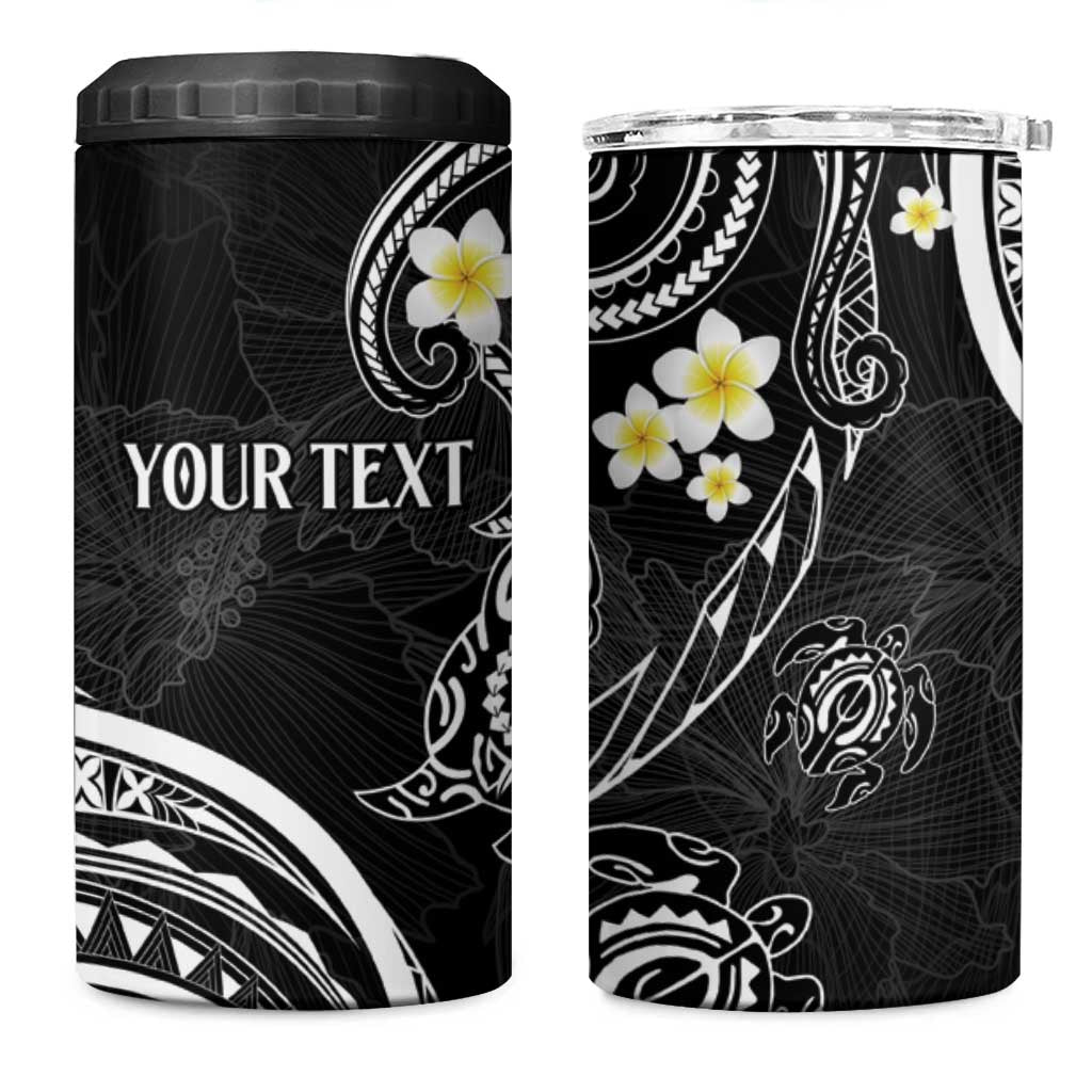 Polynesia Tribal 4 in 1 Can Cooler Tumbler Tentacles Plumeria LT7 One Size: 16 oz Black - Polynesian Pride