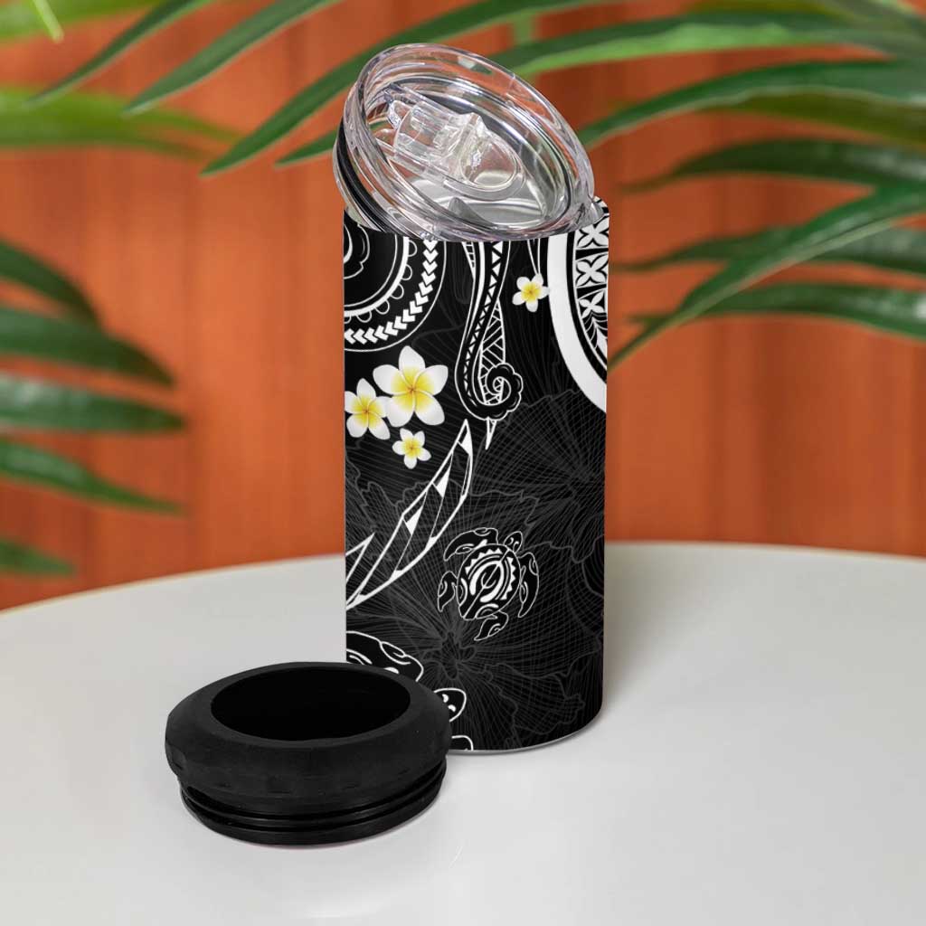 Polynesia Tribal 4 in 1 Can Cooler Tumbler Tentacles Plumeria LT7 - Polynesian Pride