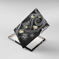 Polynesia Tribal Canvas Wall Art Tentacles Plumeria LT7 With Frame Black - Polynesian Pride