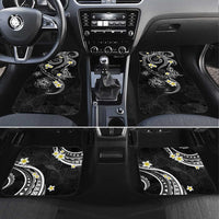 Polynesia Tribal Car Mats Tentacles Plumeria LT7 Set 4pcs Black - Polynesian Pride