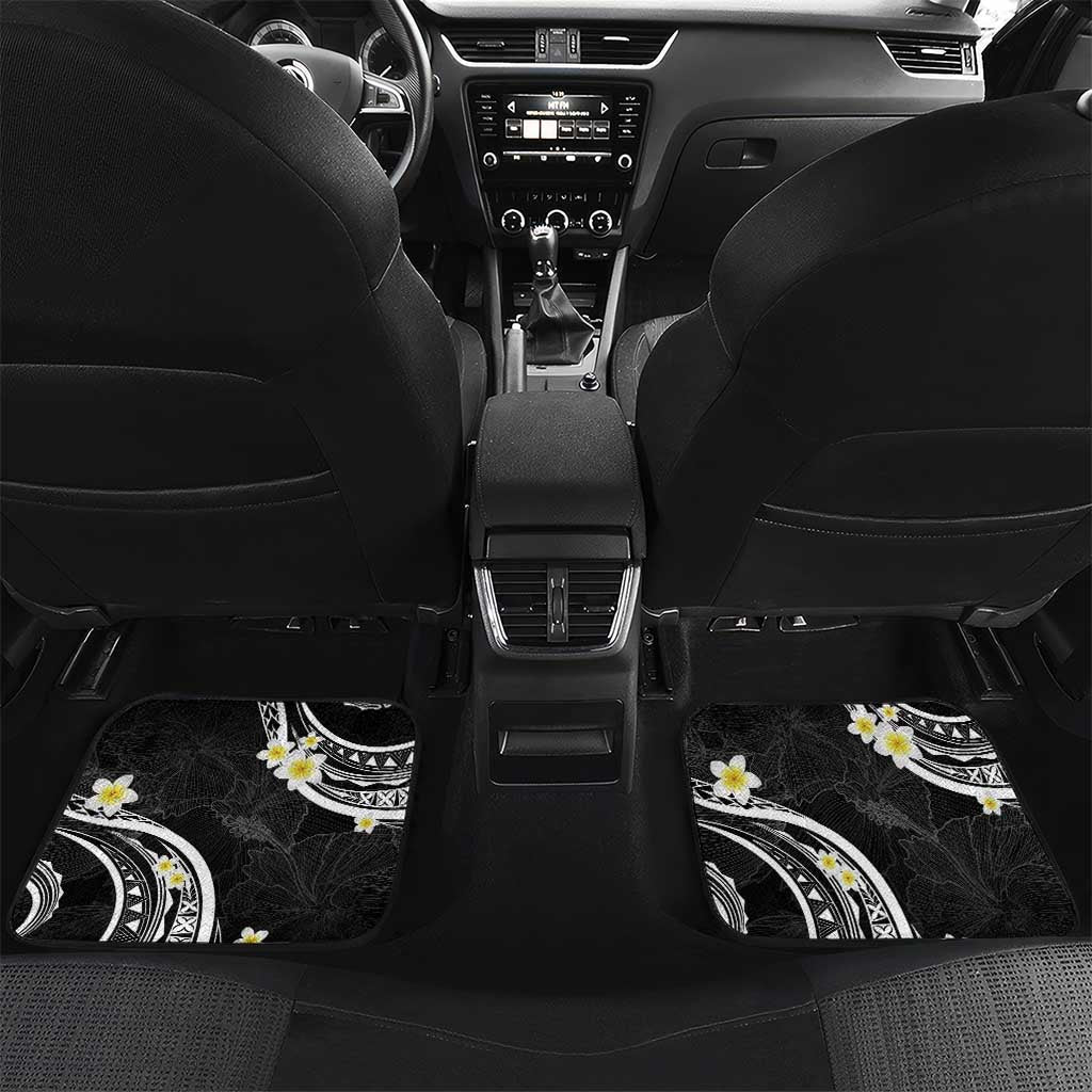 Polynesia Tribal Car Mats Tentacles Plumeria LT7 Set 2pcs - Back Black - Polynesian Pride