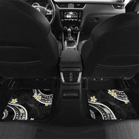 Polynesia Tribal Car Mats Tentacles Plumeria LT7 Set 2pcs - Back Black - Polynesian Pride