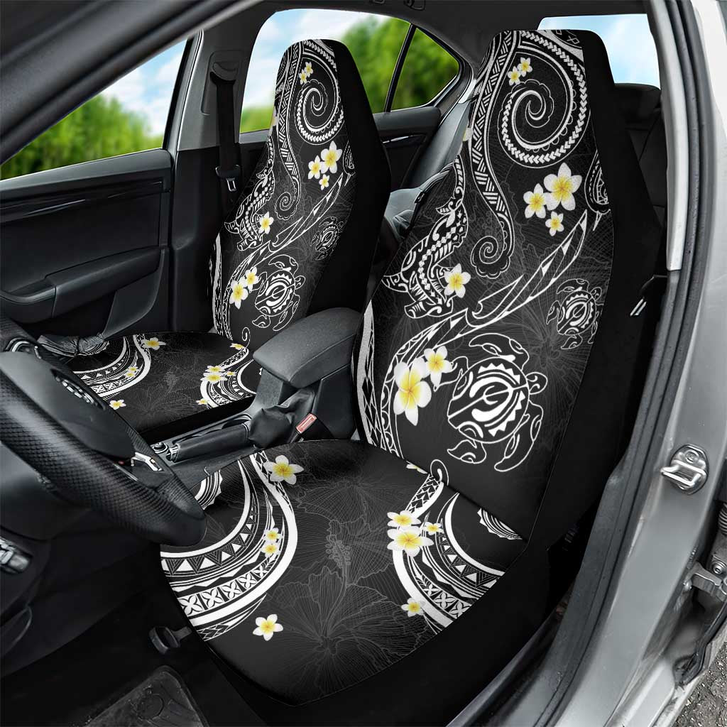 Polynesia Tribal Car Seat Cover Tentacles Plumeria