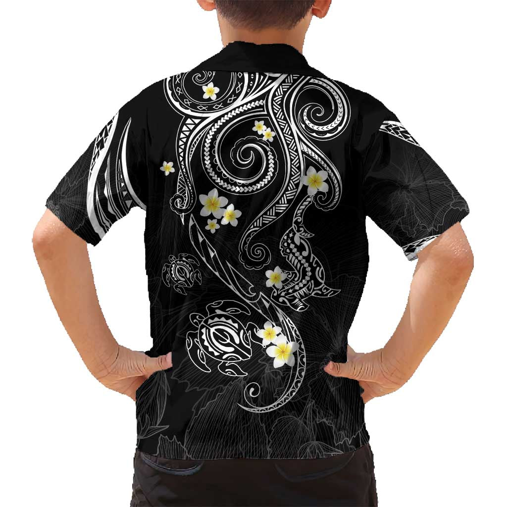 Polynesia Tribal Family Matching Off Shoulder Maxi Dress and Hawaiian Shirt Tentacles Plumeria