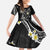 Polynesia Tribal Family Matching Off Shoulder Maxi Dress and Hawaiian Shirt Tentacles Plumeria
