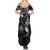 Polynesia Tribal Family Matching Summer Maxi Dress and Hawaiian Shirt Tentacles Plumeria