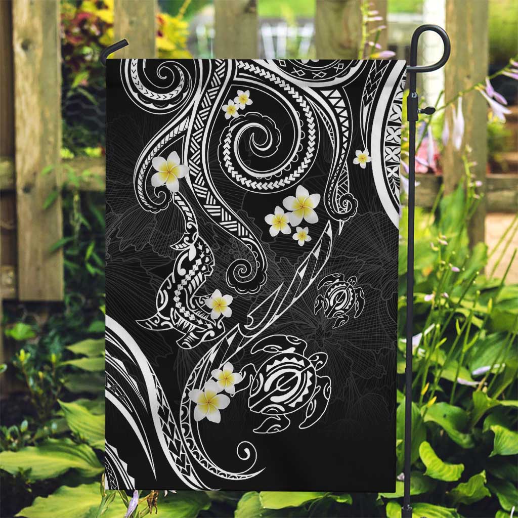 Polynesia Tribal Garden Flag Tentacles Plumeria LT7 Garden Flag Black - Polynesian Pride