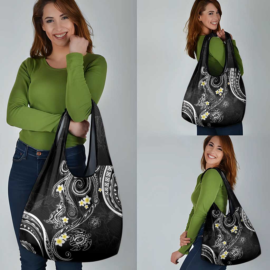 Polynesia Tribal Grocery Bag Tentacles Plumeria